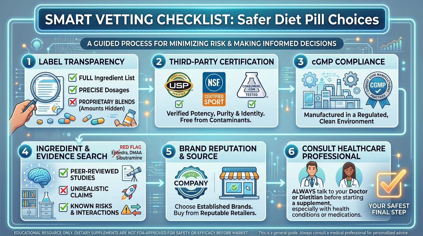 how to choose diet pills supplements safely